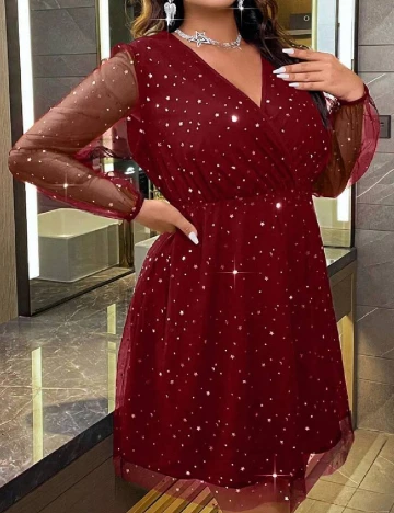 Rochie scurta SHEIN CURVE, rosu Rosu