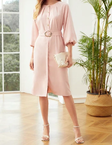 Rochie medie MOTF, roz Roz