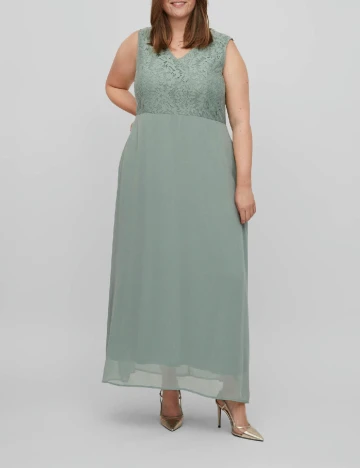 Rochie lunga Plus Size EVOKED VILA, verde Verde