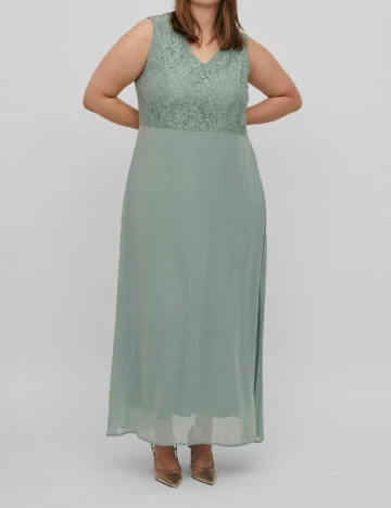 Rochie lunga Plus Size EVOKED VILA, verde Verde