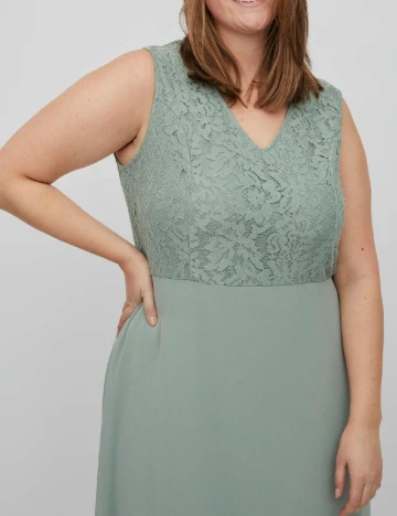 Rochie lunga Plus Size EVOKED VILA, verde Verde