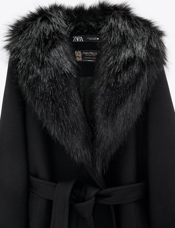 Palton Zara, negru, L