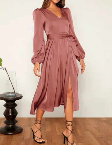 Rochie medie SHEIN, roz pudra inchis