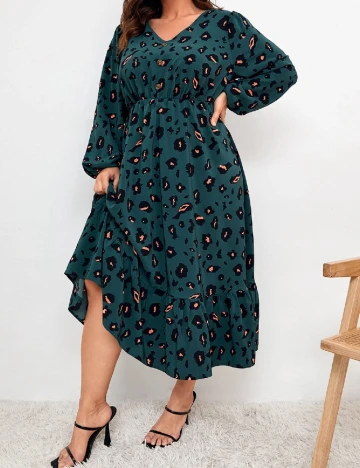 Rochie medie SHEIN CURVE, verde