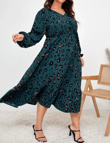 Rochie medie SHEIN CURVE, verde