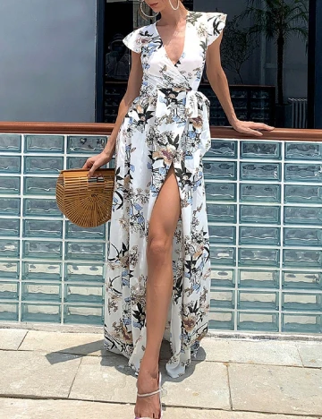 Rochie lunga Miss ord, alb Alb