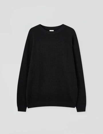 Pulover Pull&Bear, negru, S