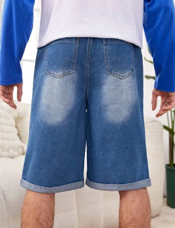 Pantaloni scurti Shein Kids, albastru Albastru