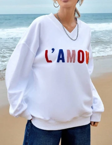 Bluza Oversize SHEIN, alb