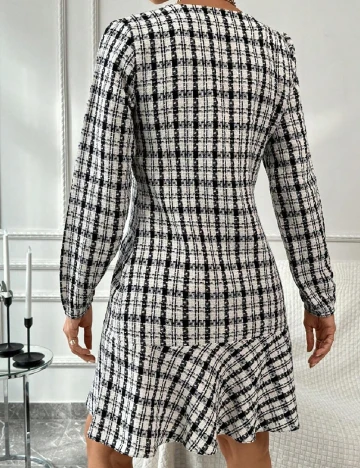 Rochie scurta SHEIN, alb/negru