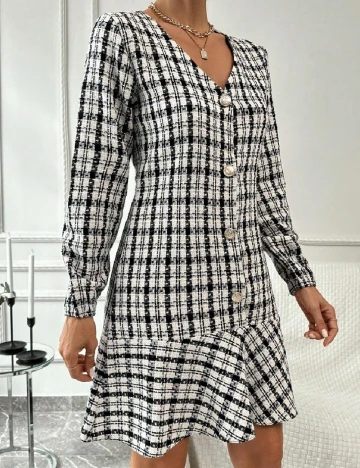 Rochie scurta SHEIN, alb/negru