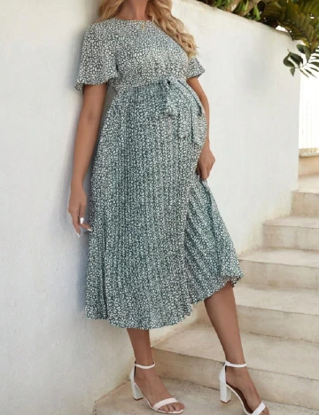 Rochie medie SHEIN Maternity, verde