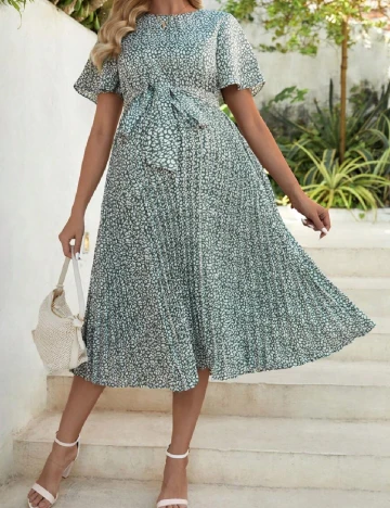Rochie medie SHEIN Maternity, verde