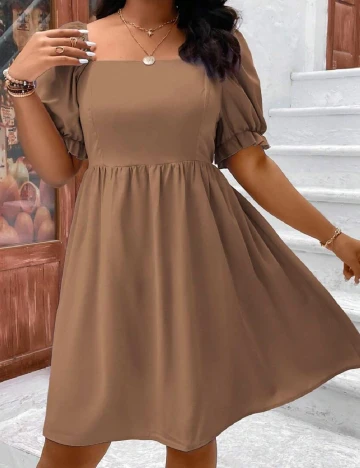 Rochie scurta SHEIN CURVE, maro