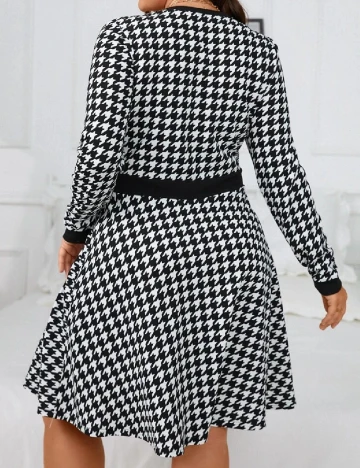 Rochie scurta SHEIN CURVE, alb/negru Alb