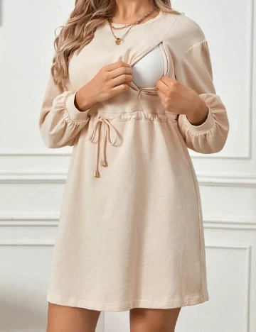 Rochie scurta SHEIN Maternity, crem