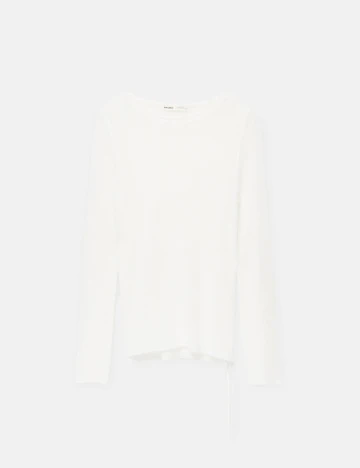 Bluza Pull&Bear, alb Alb