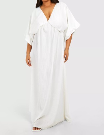 
						Rochie lunga Boohoo Plus Size, alb