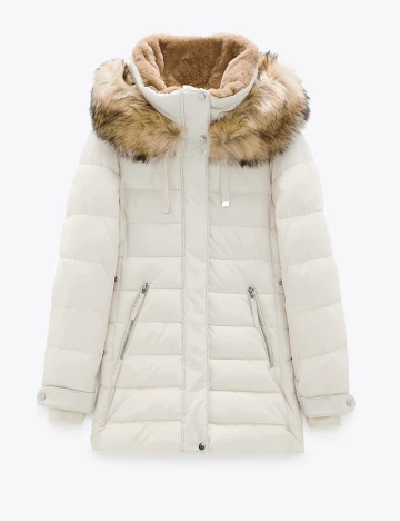 Geaca Zara, alb, XS Alb