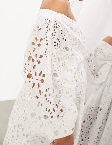 Rochie medie ASOS, alb Alb