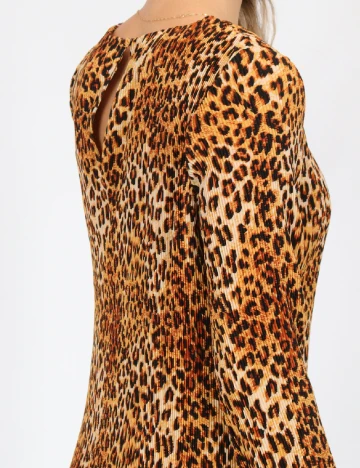 Rochie medie Violet Romance, animal print Animal print