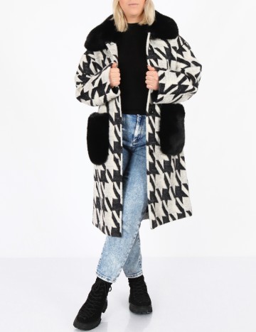 
						Palton reversibil No-l-ita, alb/negru