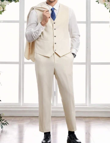 Costum SHEIN Plus Size Men, crem