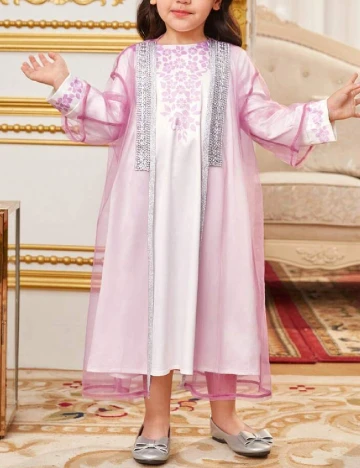 Compleu Shein Kids, alb/roz Alb