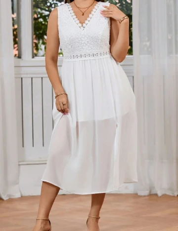 Rochie medie SHEIN CURVE, alb