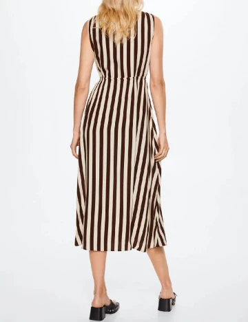 Rochie medie Mango, maro/alb