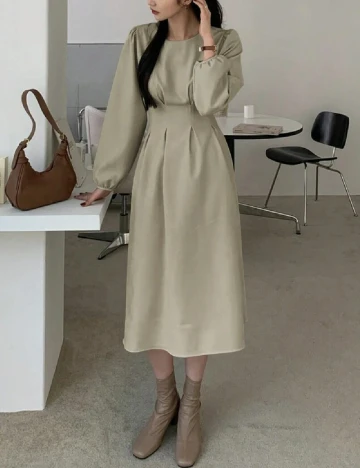 Rochie medie Dazy, kaki Verde