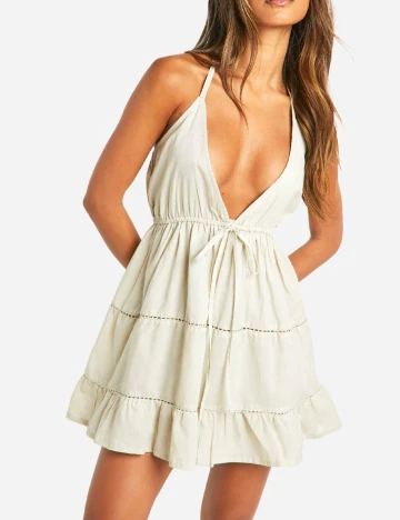 Rochie scurta Boohoo, bej Crem