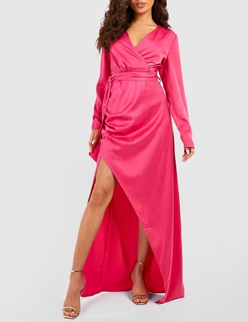 
						Rochie lunga Boohoo, roz