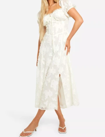 Rochie medie Boohoo, alb Alb