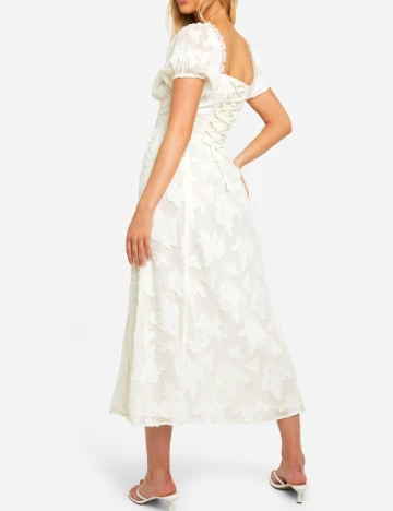 Rochie medie Boohoo, alb Alb