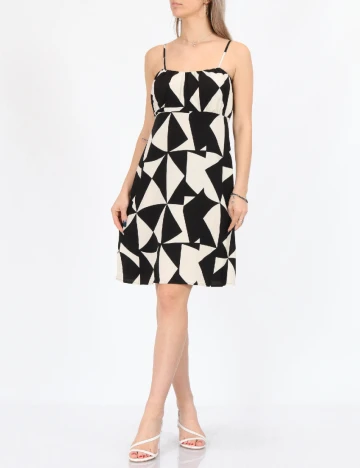 Rochie scurta Only, alb/negru Negru