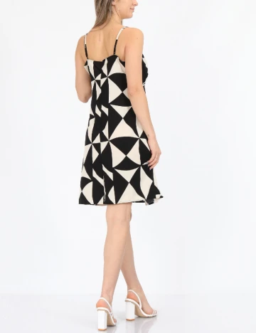 Rochie scurta Only, alb/negru Negru