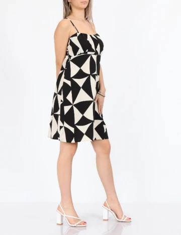 Rochie scurta Only, alb/negru Negru