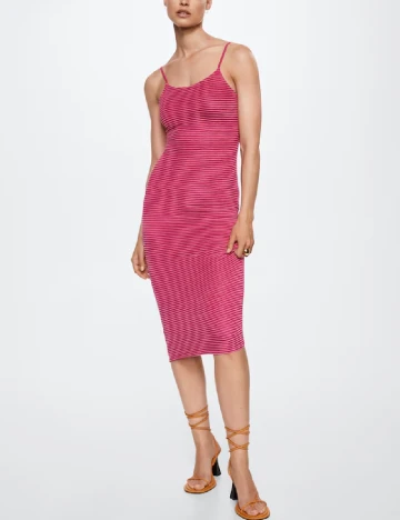 Rochie medie Mango, roz Roz