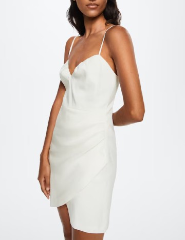 Rochie scurta Mango, ecru