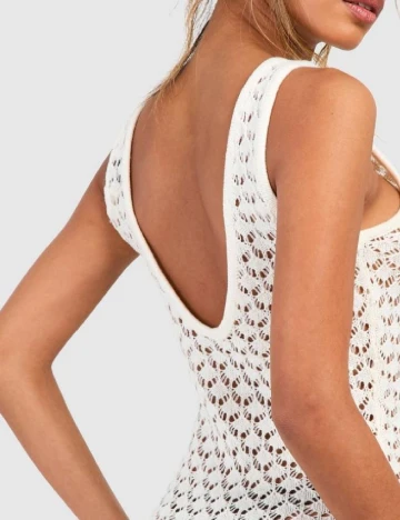 Rochie de plaja Boohoo, ecru Alb
