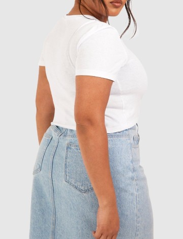 Top Boohoo Plus Size, alb