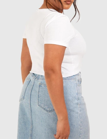 Top Boohoo Plus Size, alb