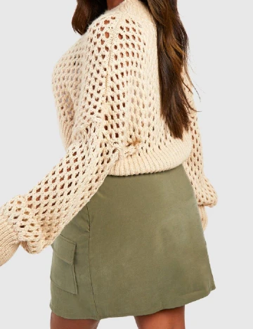 Fusta Boohoo Plus Size, verde
