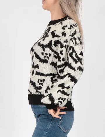 Pulover Vero Moda, alb/negru