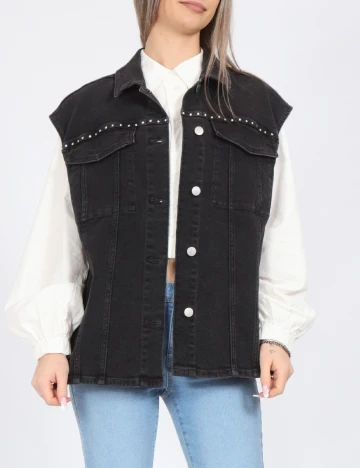 Vesta oversize Pieces, negru Negru