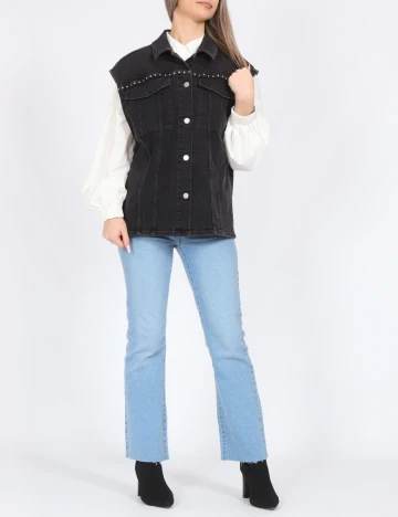 Vesta oversize Pieces, negru Negru