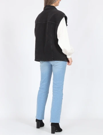 Vesta oversize Pieces, negru Negru