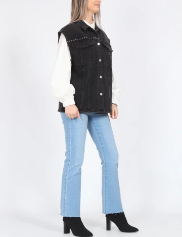Vesta oversize Pieces, negru Negru