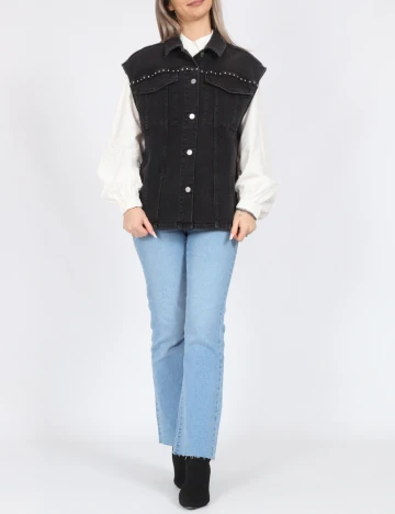 Vesta oversize Pieces, negru Negru